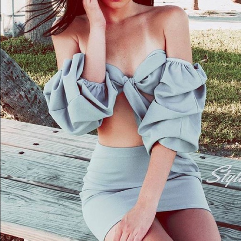 2 piece baby blue set